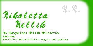 nikoletta mellik business card